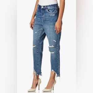 Blank NYC The Madison Crop High Rise With Shark Bite Hem Denim-Indigo